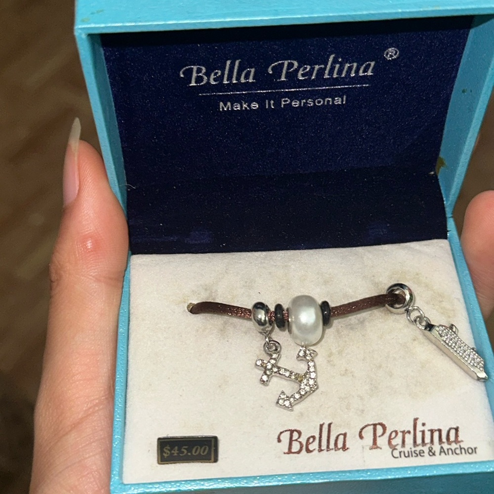 Bella Perlina Silver and Brown Charm Bracelet for pandora